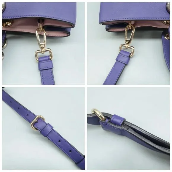 100% Authentic Dior Diorissimo Purple W/P Leather Satchel - Picture 7 of 12